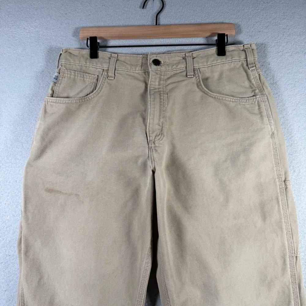 Carhartt FR Flame Resistant Loose Fit Canvas Work Pants Tan 35x32 FRB159 GKH